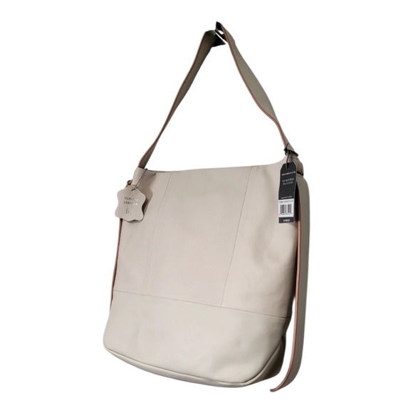 Olivia + Joy Soft Leather Ivory Shoulder Bag Nwt - Picture 3 of 13